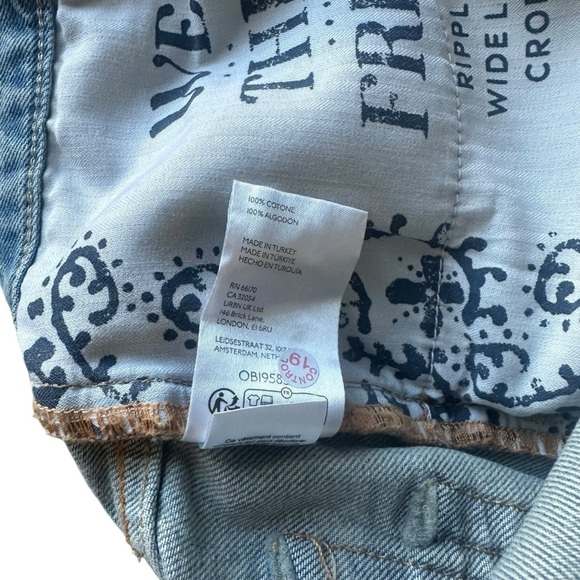 Free People We The Free Ripple Wide-Leg Cropped Jeans. NWT. 27 L - Picture 15 of 16